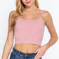 Round Neck W/removable Bra Cup Cotton Spandex Bra Top