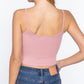 Round Neck W/removable Bra Cup Cotton Spandex Bra Top