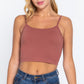 Round Neck W/removable Bra Cup Cotton Spandex Bra Top