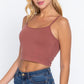 Round Neck W/removable Bra Cup Cotton Spandex Bra Top