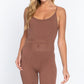 Round Neck Pointelle Detail Seamless Rib Romper