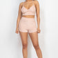 Terry Towel Bralette Top & Mini Shorts Set