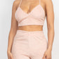 Terry Towel Bralette Top & Mini Shorts Set