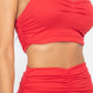 Ruched Crop Top And Skirt Sets