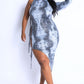 Snake Print Unbalance Tie Dress