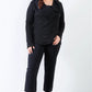 Plus Black Lurex Draped Collar Side Zip Up Lightweight Jacket