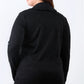 Plus Black Lurex Draped Collar Side Zip Up Lightweight Jacket