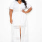 Puff Sleeve Maxi Dress With Lace Insert