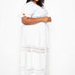 Puff Sleeve Maxi Dress With Lace Insert