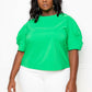 Ruched Puff Sleeve Blouse Top