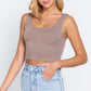 Scoop Neck 2 Ply Crop Tank Top