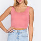 Scoop Neck 2 Ply Crop Tank Top