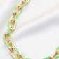 Color Metal Oval Link Necklace