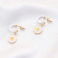 Daisy Charm Open Circle Earring