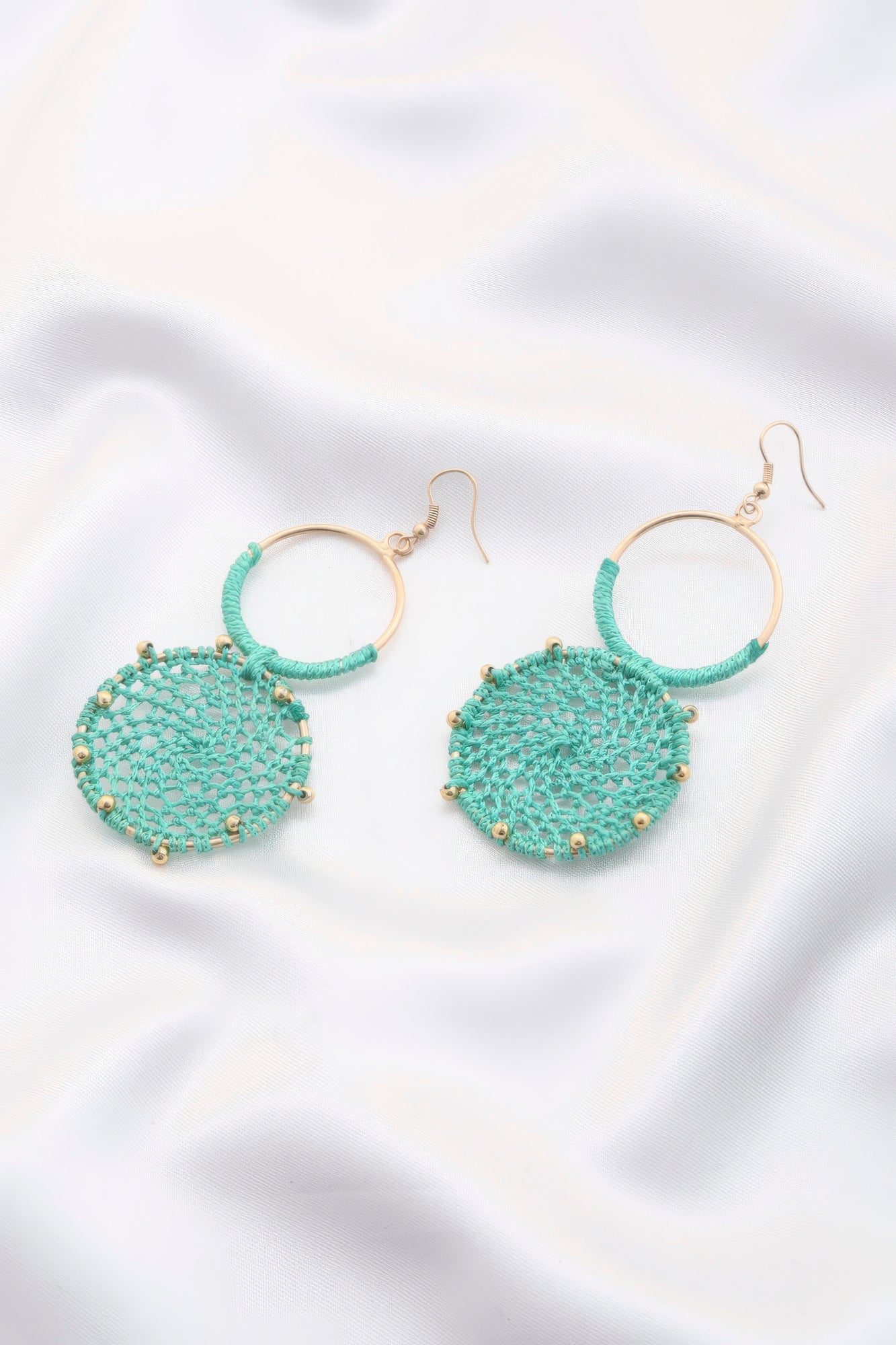 Double Circle Thread Beaded Earring