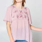 This Detailed Lace Trimmed Bubble Chiffon Blouse