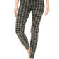 Houndstooth Print High Waist Leggings With 5 Yoga Style Waistband