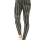 Houndstooth Print High Waist Leggings With 5 Yoga Style Waistband