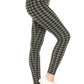 Houndstooth Print High Waist Leggings With 5 Yoga Style Waistband