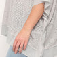 Light Knit And Woven Mixed Boxy Top With Poncho Sleeve