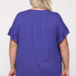 Solid Viscose Knit Surplice Top With Ruffle Sleeve