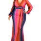 Plus Gradient Stripe 2 Piece Maxi Skirt Set