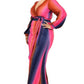 Plus Gradient Stripe 2 Piece Maxi Skirt Set