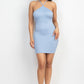 Halter Neck Ribbed Seamless Cut-out Dress