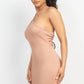 Halter Neck Ribbed Seamless Cut-out Dress