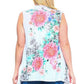 Floral Print, Open Front Vest With An Asymmetric Hem.