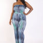 Printed Tube Jumpsuit With Self Belt