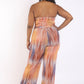 Printed Tube Jumpsuit With Self Belt