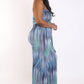 Printed Tube Jumpsuit With Self Belt