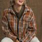 Plaid Collar Button Down Overshirt With Front Pockets