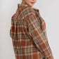 Plaid Collar Button Down Overshirt With Front Pockets