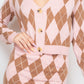 Diamond Button-front Cardigan Top