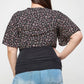 Plus Size Ditsy Floral Print Cropped Bolero Cardigan