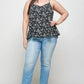 Plus Size, Ditsy Floral Print Cami Top