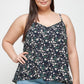 Plus Size, Ditsy Floral Print Cami Top