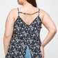 Plus Size, Ditsy Floral Print Cami Top