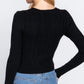 Long Sleeve V-neck Cable Sweater