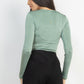 Twisted Velvety Long Sleeve Crop Top