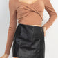 Twisted Velvety Long Sleeve Crop Top