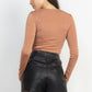 Twisted Velvety Long Sleeve Crop Top