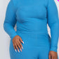 Plus Ribbed Mock Neck Long Sleeve Top & Leggings Set