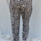 Plus Brown Leopard Print Two Pocket Joggers Pants