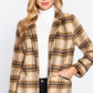 Notched Collar Plaid Jacket