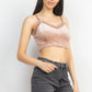 Sleeveless Corset Velvet Crop Top