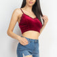 Sleeveless Corset Velvet Crop Top