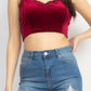 Sleeveless Corset Velvet Crop Top